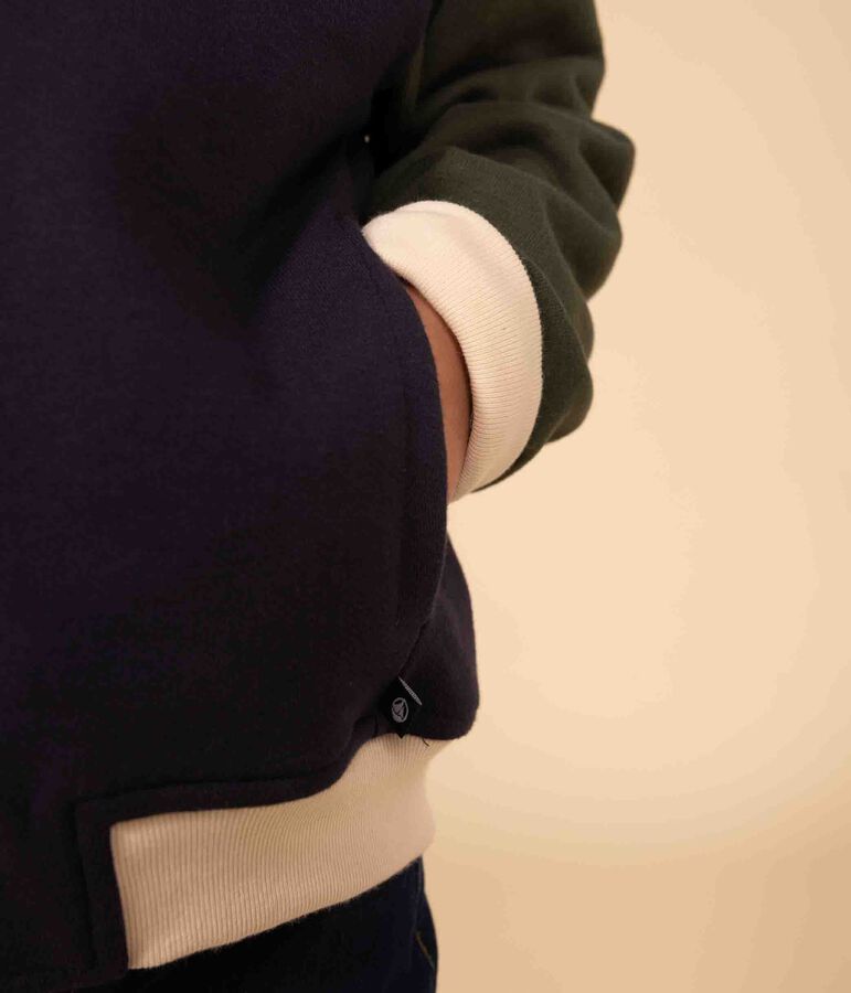 Kinder College-Jacke aus Molton f&uuml;r Jungen blau/vielfarbig