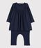 Baby-Leggingkleid aus Samtstrick für Mädchen blau SMOKING