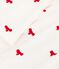 Lang&auml;rmelige Kinder-Bluse aus Baumwolle mit Schleifenmotiv naturfarben/rot