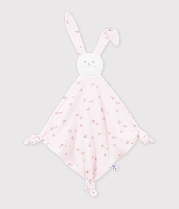 Baby-Kuscheltier aus Baumwolle mit Blumenmotiv rosa/vielfarbig