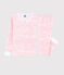 Snugfit-Kinderpyjama aus Baumwolle mit rosafarbenen Wellen für Mädchen weiss MARSHMALLOW/rosa GRETEL