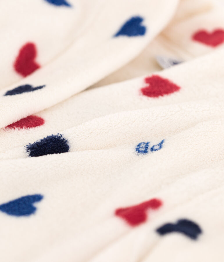 Kinder-Morgenmantel aus Fleece naturfarben/vielfarbig