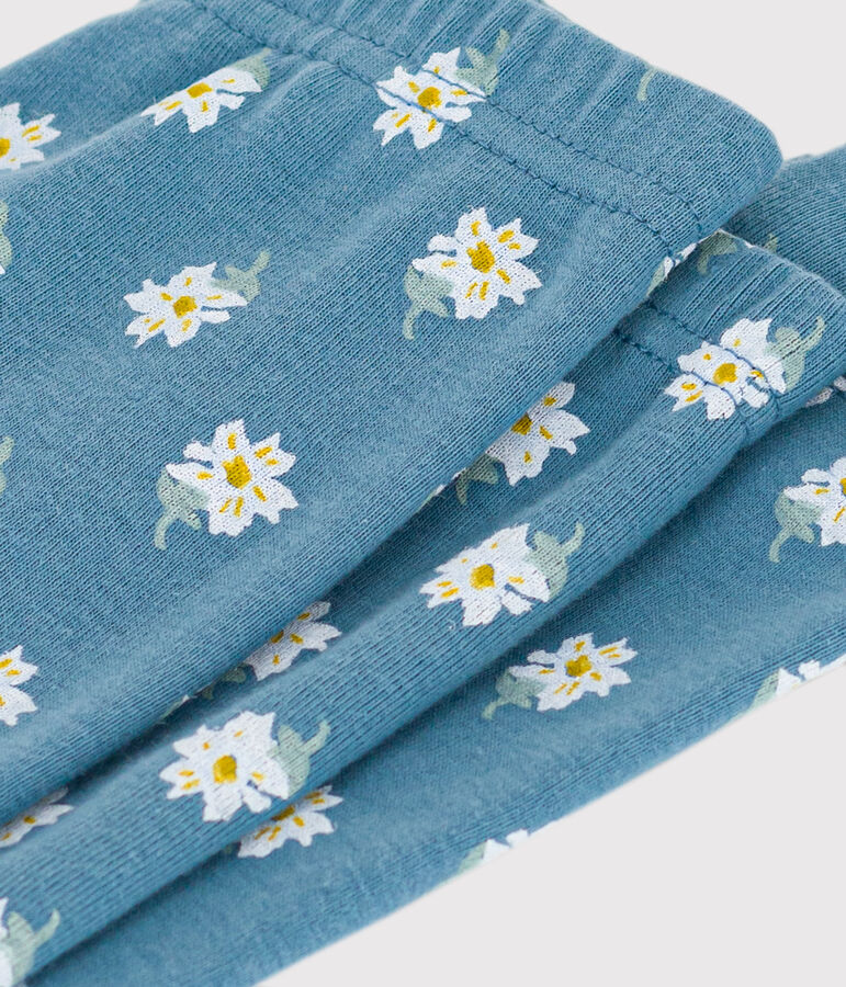 Baby-Leggings aus Baumwolle mit Blumenmuster blau/vielfarbig