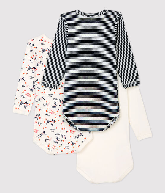3er-Set langärmelige Baby-Bodys aus Bio-Baumwolle mit Paris-Motiv für Mädchen variante 1
