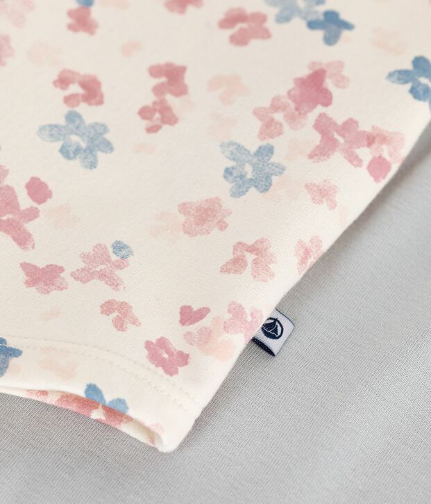 Kinder-Nachthemd und Leggings aus Molton mit Blumenmotiv naturfarben/vielfarbig