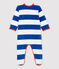 Baby-Strampler aus Velours mit blauen Streifen MAJOR/ MONTELIMAR