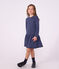 Lang&auml;rmeliges Kinder-Kleid aus Baumwolle mit Streifen blau/violett