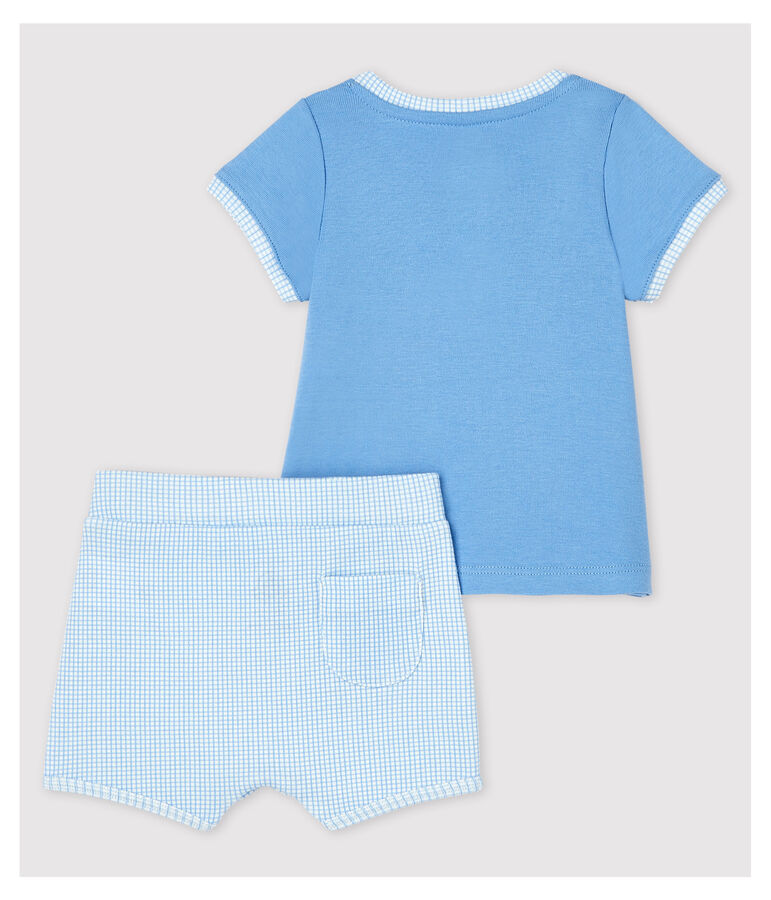 Zweiteiliges Baby-Set aus Bio-Baumwolle in Blau blau/vielfarbig