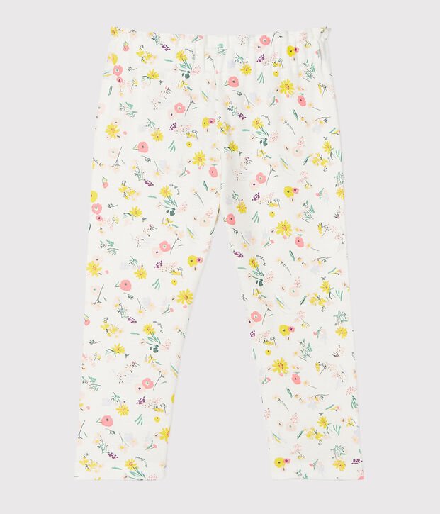 Gemusterte Baby-Hose f&uuml;r M&auml;dchen weiss/vielfarbig