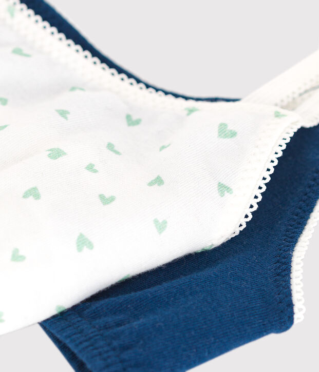 2er-Set Kinder-Bustiers aus Baumwolle und Elastan mit Herz-Motiv vielfarbig