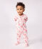 Strampler aus Doppeljersey mit Blumenmuster rosa JOLI/weiss MULTICO