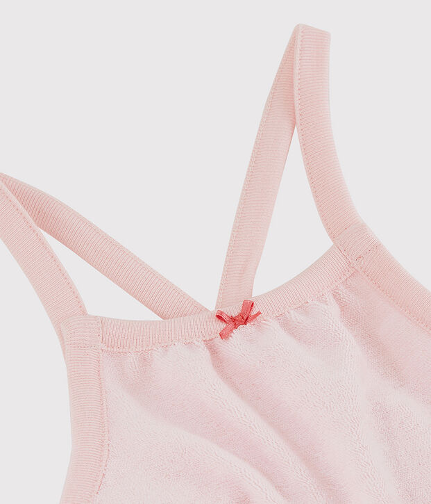 Baby-Einteiler aus Bio-Baumwoll-Frottee in Rosa f&uuml;r M&auml;dchen rosa