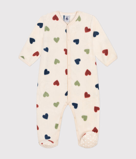Baby Overall-Pyjama aus Fleece weiss AVALANCHE/ MULTICO