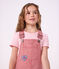 Kinder-Latzkleid aus Baumwolle mit Streifen rosa/rosa