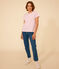 Damen-T-Shirt Le Droit aus Baumwolle, mit Rundhalsausschnitt und Streifen AVALANCHE/ SHOCKING