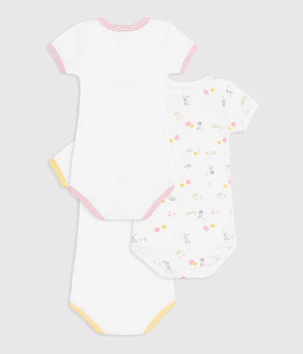 Lot de 3 bodies manches courtes en coton vielfarbig