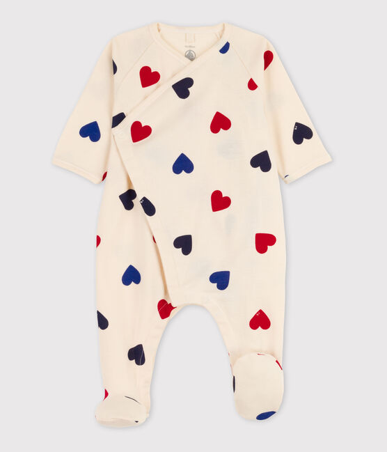Baby-Strampler aus Baumwolle mit Herzmuster weiss AVALANCHE/ MULTICO
