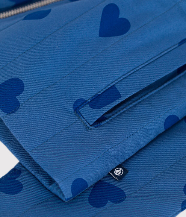 Kinder-Jacke aus Baumwolle mit Herzmotiv blau/blau