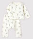 Zweiteiliges Baby-Set aus Doppeljersey aus Bio-Baumwolle mit Kaninchen-Motiv
