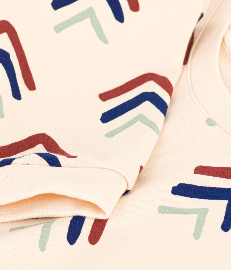 Damen-Sweatshirt aus Molton naturfarben/vielfarbig