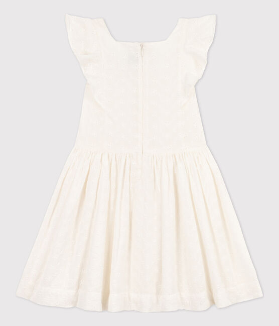 Kinderkleid in Broderie Anglaise für Mädchen weiss MARSHMALLOW