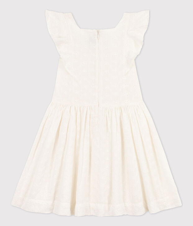 Kinderkleid in Broderie Anglaise f&uuml;r M&auml;dchen weiss