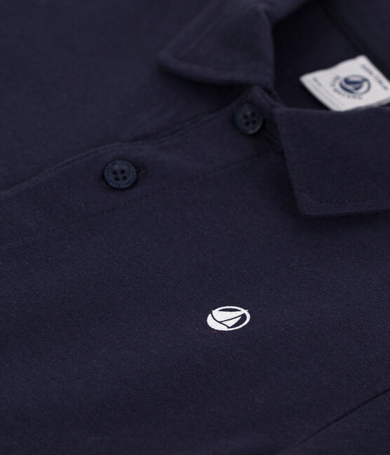 Kurzärmeliges Kinder-Poloshirt aus einfarbiger Baumwolle  blau SMOKING