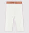 Kurze Kinder-Leggings aus Jersey mit Lycra für Mädchen weiss MARSHMALLOW