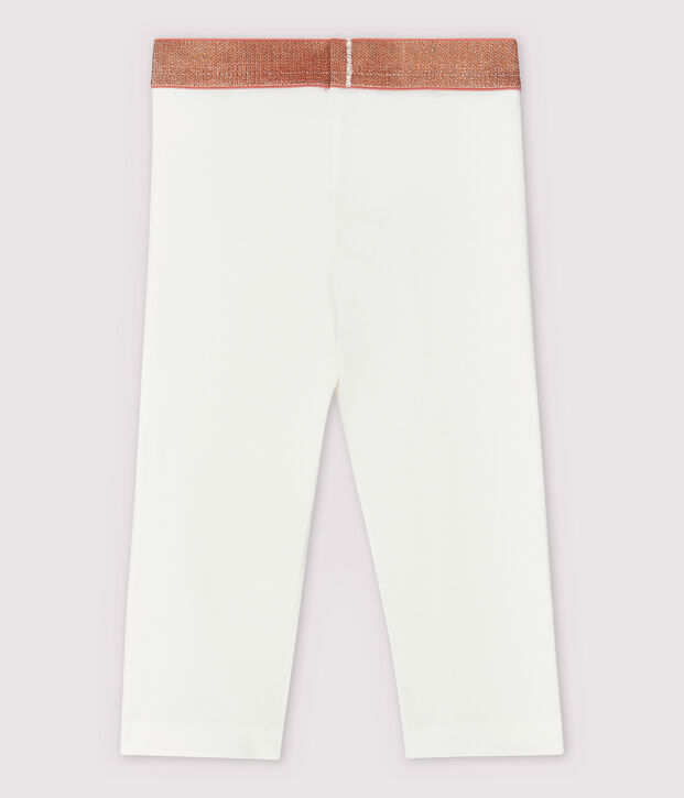 Kurze Kinder-Leggings aus Jersey mit Lycra f&uuml;r M&auml;dchen weiss