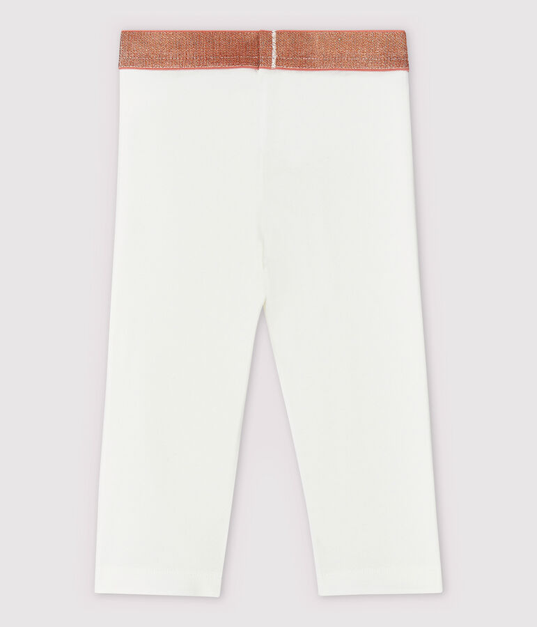 Kurze Kinder-Leggings aus Jersey mit Lycra f&uuml;r M&auml;dchen weiss