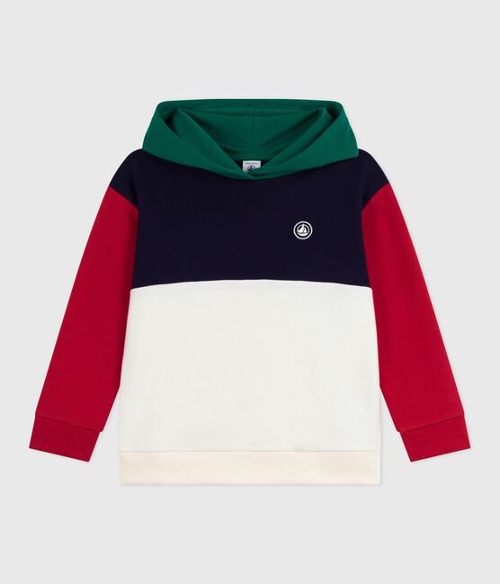 Kinder-Kapuzensweatshirt aus Baumwolle im Colorblock blau SOIR/ MULTICO