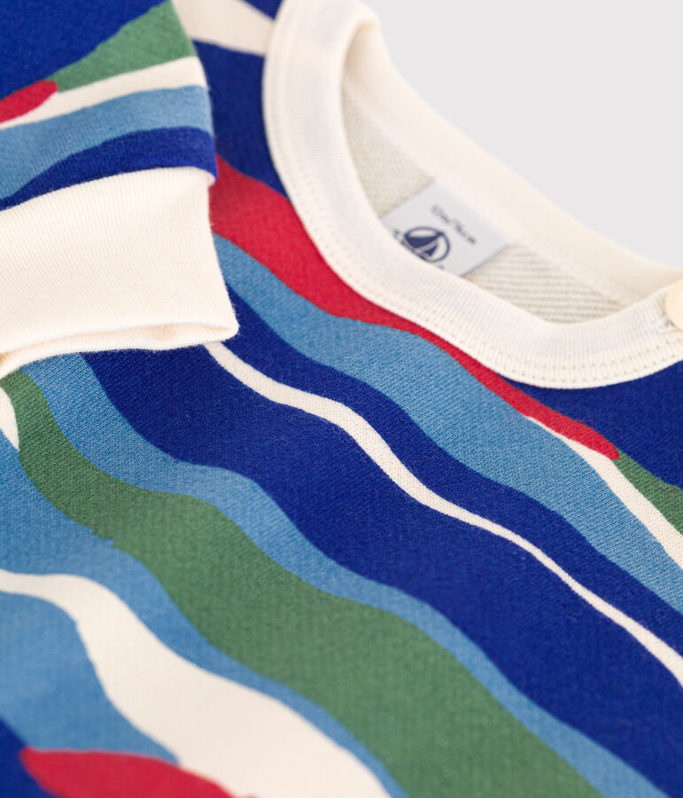 Baby-Sweatshirt aus Molton naturfarben/blau