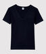 Eng anliegendes T-Shirt mit V-Ausschnitt aus Baumwolle für Damen