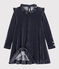 Langärmeliges Kinderkleid für Mädchen blau SMOKING