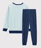 Kinderpyjama aus Nicki mit Yetimotiv für Jungen blau MEDIEVAL/weiss MULTICO