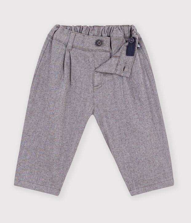 Baby-Hose aus einfarbigem Flanell grau