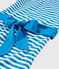 Gestreiftes Damen-Kleid aus Leinen blau MYKONOS/weiss MARSHMALLOW