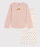 Kinderpyjama aus Baumwolle für Mädchen rosa SALINE/weiss MULTICO