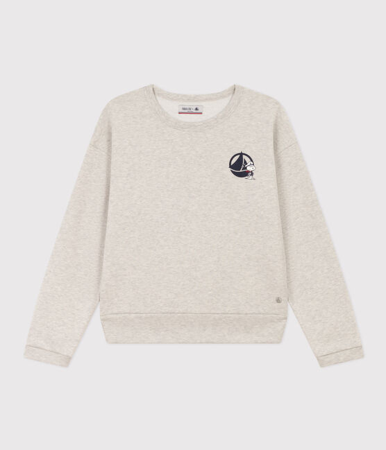 Sweatshirt aus Molton für Damen grau BELUGA CHINE