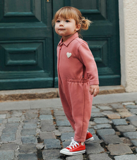 Langer Baby-Overall aus Molton rosa ROSEWOOD