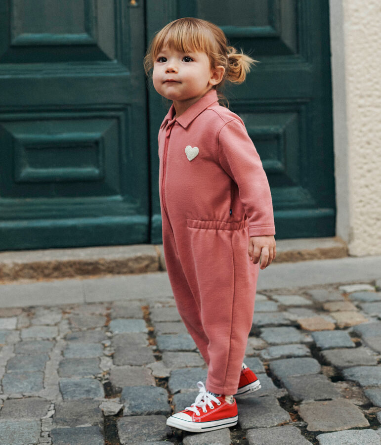 Langer Baby-Overall aus Molton rosa