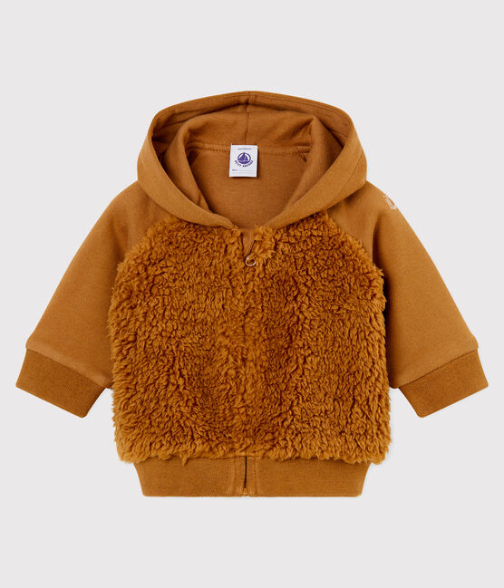 Baby Jungen Kapuzensweatshirt aus Lammfellimitat braun BRINDILLE