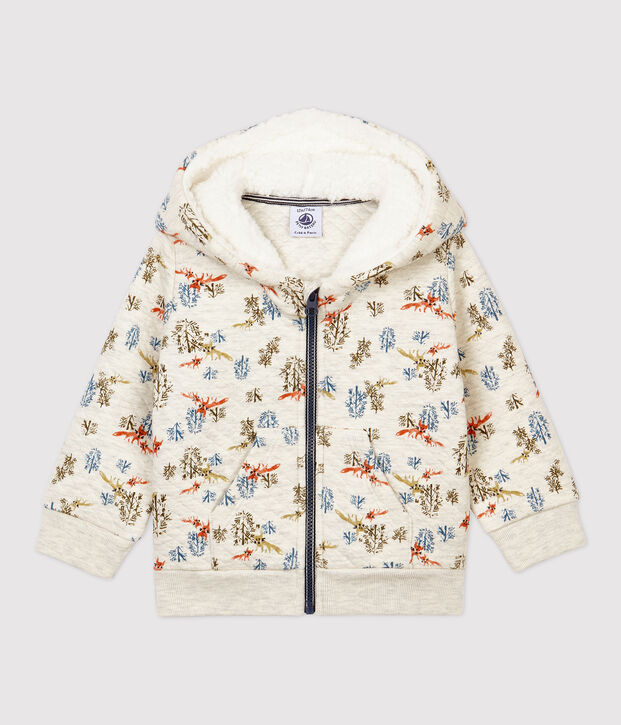 Gesteppter Baby-Cardigan. beige/vielfarbig
