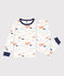 Kinderpyjama aus Molton mit Wolkenmotiv weiss MARSHMALLOW/weiss MULTICO