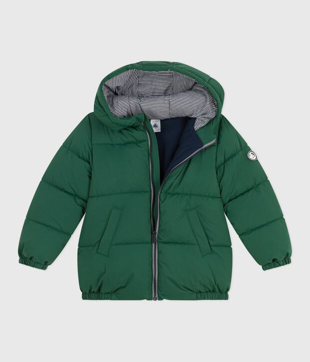 Einfarbige Kinder-Winterjacke gr&uuml;n