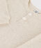 Langärmeliges Baby-T-Shirt aus Rippstrick beige MONTELIMAR CHINE