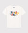 Kurzärmeliges Kinder-T-Shirt aus feinem Jersey für Jungen weiss MARSHMALLOW