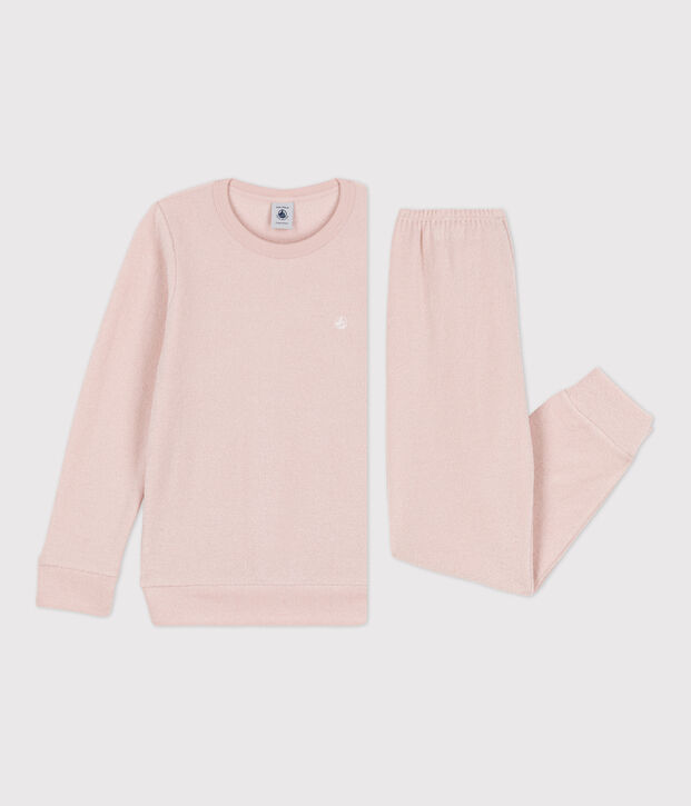 Kinderpyjama aus Frottee rosa