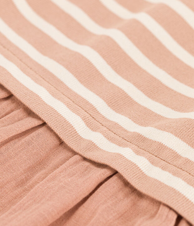 Kurz&auml;rmeliges Baby-Kleid f&uuml;r M&auml;dchen beige/naturfarben