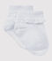 Einfarbige Mädchen-Socken mit Spitzenbesatz weiss ECUME